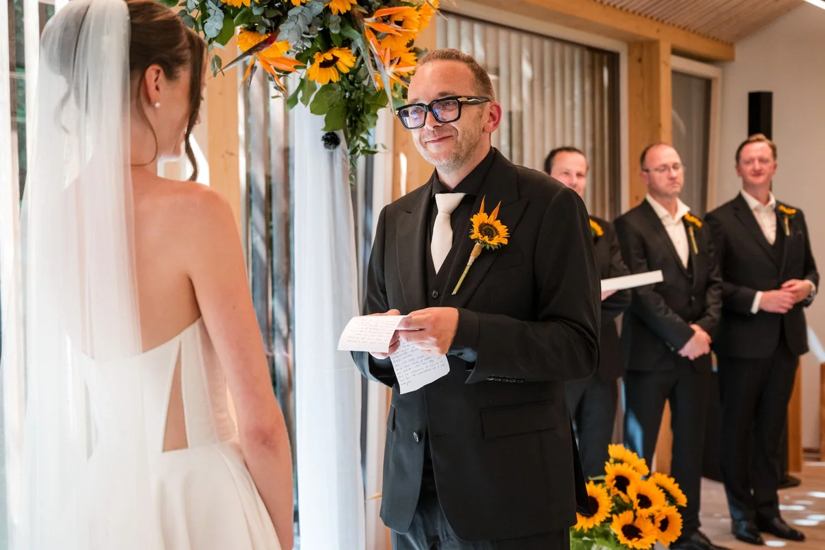 The groom speaks to Brianna.